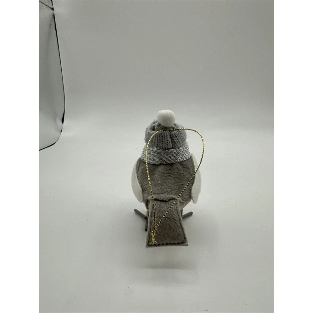 Target Christmas Featherly Friends Bird Ready for Winter Gray White Hat Ornament